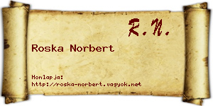 Roska Norbert névjegykártya