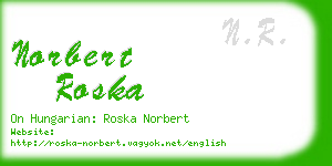 norbert roska business card